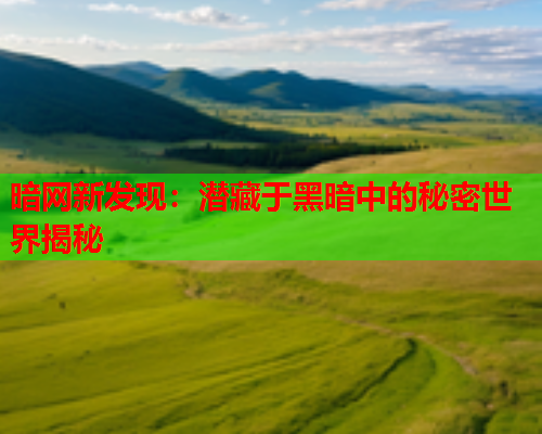 暗网新发现：潜藏于黑暗中的秘密世界揭秘  第1张