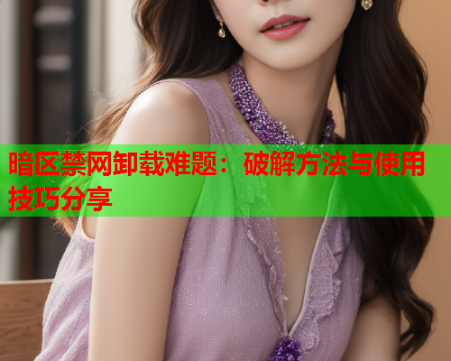 暗区禁网卸载难题：破解方法与使用技巧分享  第1张